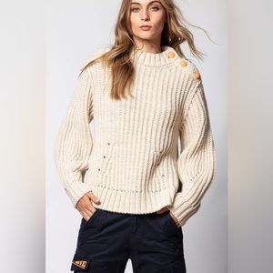 NWT Zadig & Voltaire Marlon Button-detail Knitted Sweater